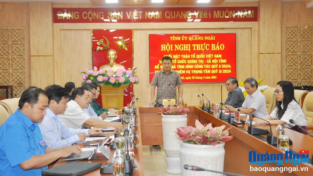 Hội nghị trực báo Khối Mặt trận Tổ quốc Việt Nam và các tổ chức chính trị - xã hội tỉnh